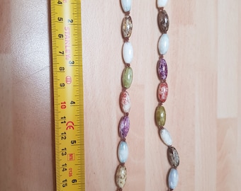 vintage kitsch 1950s stone agate colourful necklace boho piece retro item speckled christmas autumn wardrobe