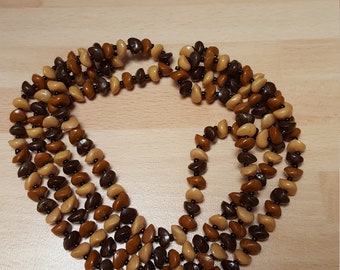 vintage kitsch 50s multi brown gem stone earth necklace hippy chick retro summer festival boho retro
