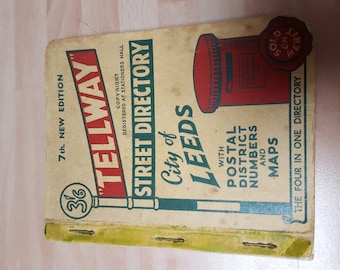 tellway vintage leeds book guide kitsch antique piece 50s - yorkshire leeds