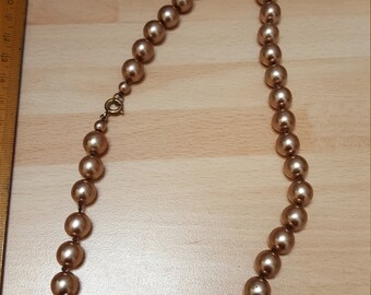 antique vintage glass brown beaded necklace victorian kitsch boho piece - retro antique piece - wedding summer festival