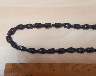 vintage antique black plastic 50s necklace wedding minimalist art deco dinner party piece
