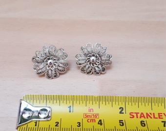 vintage silver tone floral victorian earrings kitsch 1900s piece boho summer wardrobe