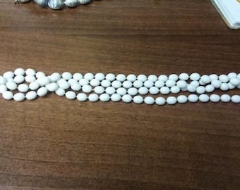 Vintage White Plastic Bead Necklace Boho Kitsch Retro - Unusual Balkan Piece - Vintage