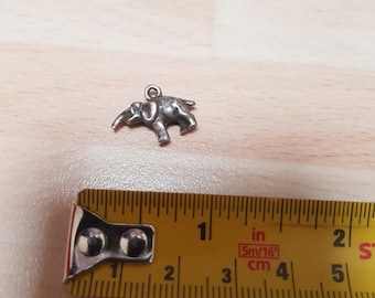 lucky charm 1950s silver elephant piece unmarked boho piece animal antique piece kitsch