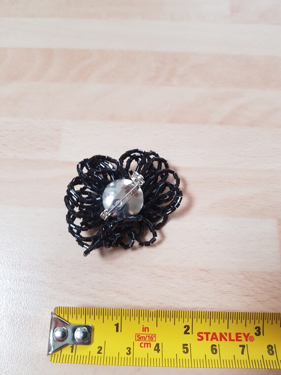 vintage 1960s black spiders web minimalist brooch… - image 2