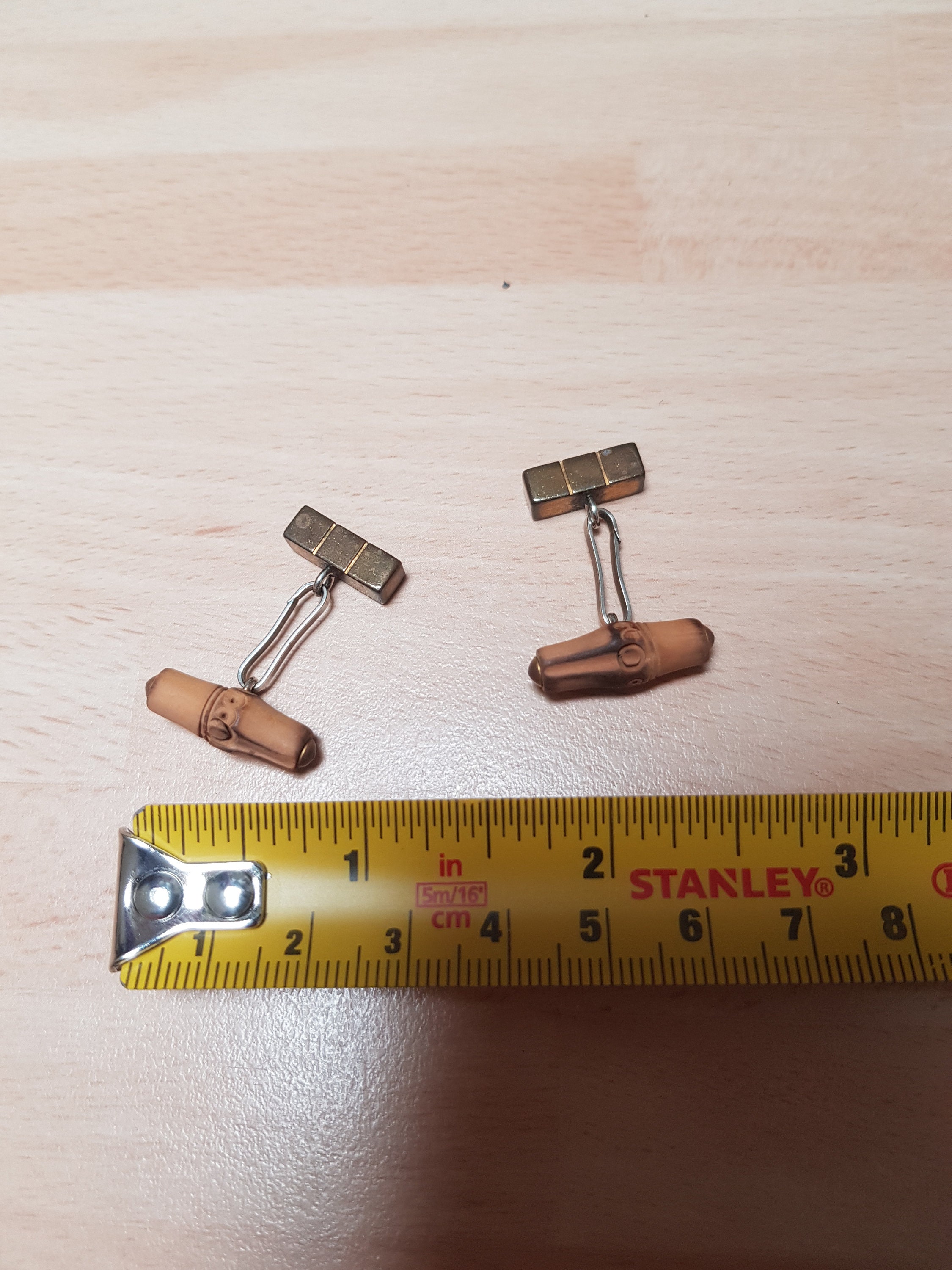 vintage victorian antique cuff link piece wooden folk art souvenir piece 1900s history trading ship nautical
