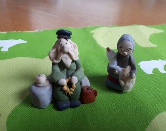 Vintage Beautiful Handmade Greek Couple Figures - Wedding Gift? Kitsch Chic Boho