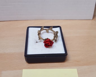 vintage kitsch art deco red rose Tudor Lancashire 1950s garden boho piece uk size p us 7 boho item
