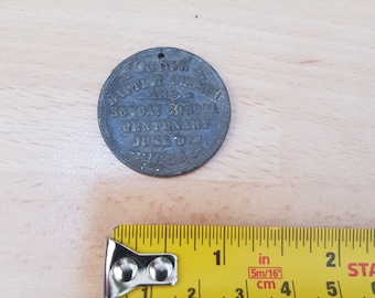 antique 1900s coin pendant sunday school boho piece local history british item interesting quirky item