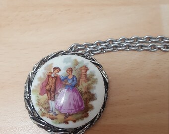 vintage jugendstil british boho scene pendant necklace french home retro jewellery boho