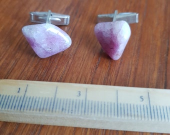 vintage kitsch pink gem stone agate cuff link boho pieces retro items wardrobe dapper gent chap boho items 1950s
