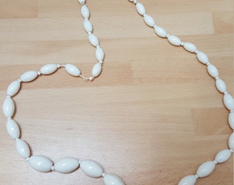 vintage white glass style victorian necklace kitsch antique boho piece retro minimalist wardrobe wedding gift
