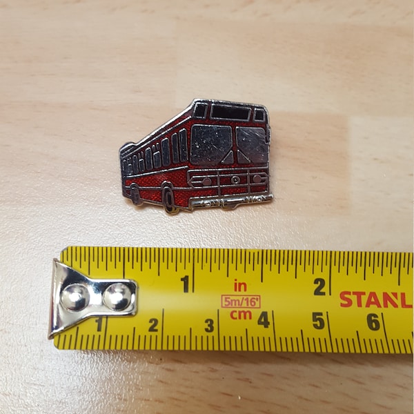 vintage retro antique 1950s bus public transport vehicle badge brooch enamel piece kitsch fathers day