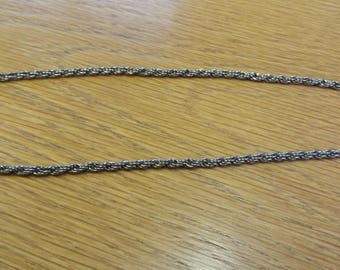 Vintage Metal Silvertone Necklace Rope Effect - Kitsch Chic Boho Victorian Inspired