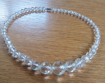 Vintage Plastic Glass Kitsch Chic Necklace - Wedding Dinner Party - Christmas Frozen Wardrobe