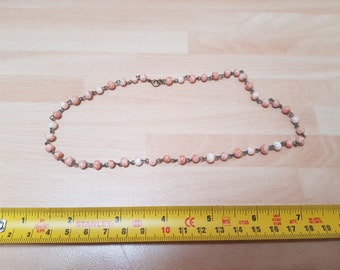 antique 1900s stone glass marble style beaded piece minimalist autumn colours boho retro item