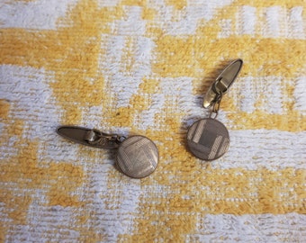 Abotoaduras minimalistas vitorianas antigas, peças boho douradas masculinas, item dos anos 1900, peça retrô