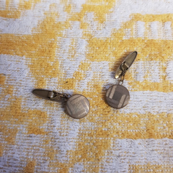 antique victorian minimalist cuff links gents gilt boho pieces 1900s item retro piece