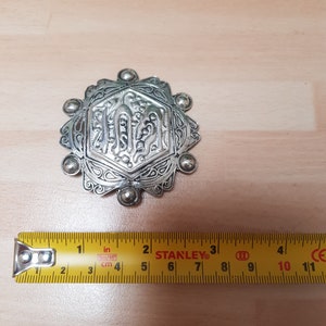 antique 1900s victorian large silver badge brooch piece masonic gothic item interesting history