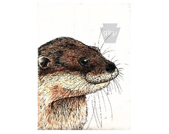 Otter Colored Digital Print