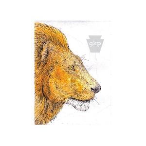 Lion Colored Digital Print