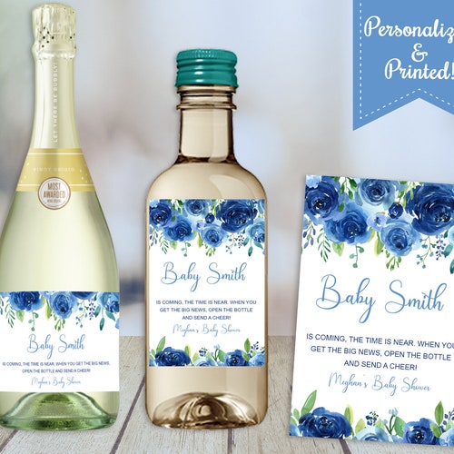 Baby Shower Mini Wine Bottle Labels Baby Shower Favors Etsy