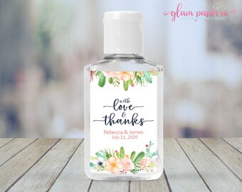 Purell 1oz /& 2oz Labels Hand Sanitizer Label Spread Love Personalized Wedding Favor Stickers HSL05