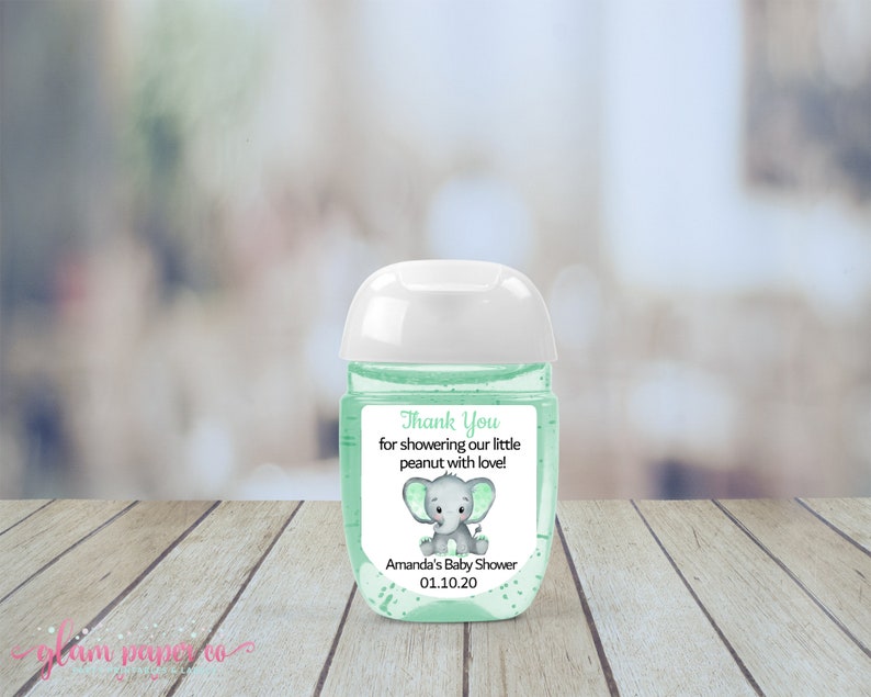 Baby Elephant Hand Sanitizer Labels Personalized Elephant Etsy