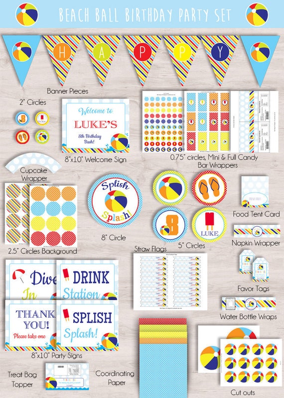 Beach Ball Birthday Decorations Pool Party Decorations Pool Etsy