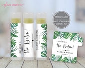 Tropical Wedding Lip Balm Label, Personalized Greenery Favor Label, Party Favor Label, Bachelorette Party Favor Labels, Chapstick Labels