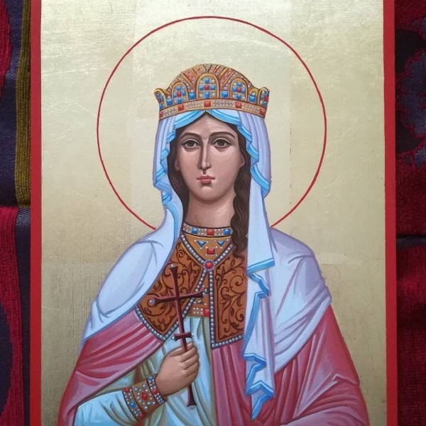 St Barbara hand painted icon orthodox icon unique Russian icon Byzantine rare custom icon religious icon christian art name day gift for her