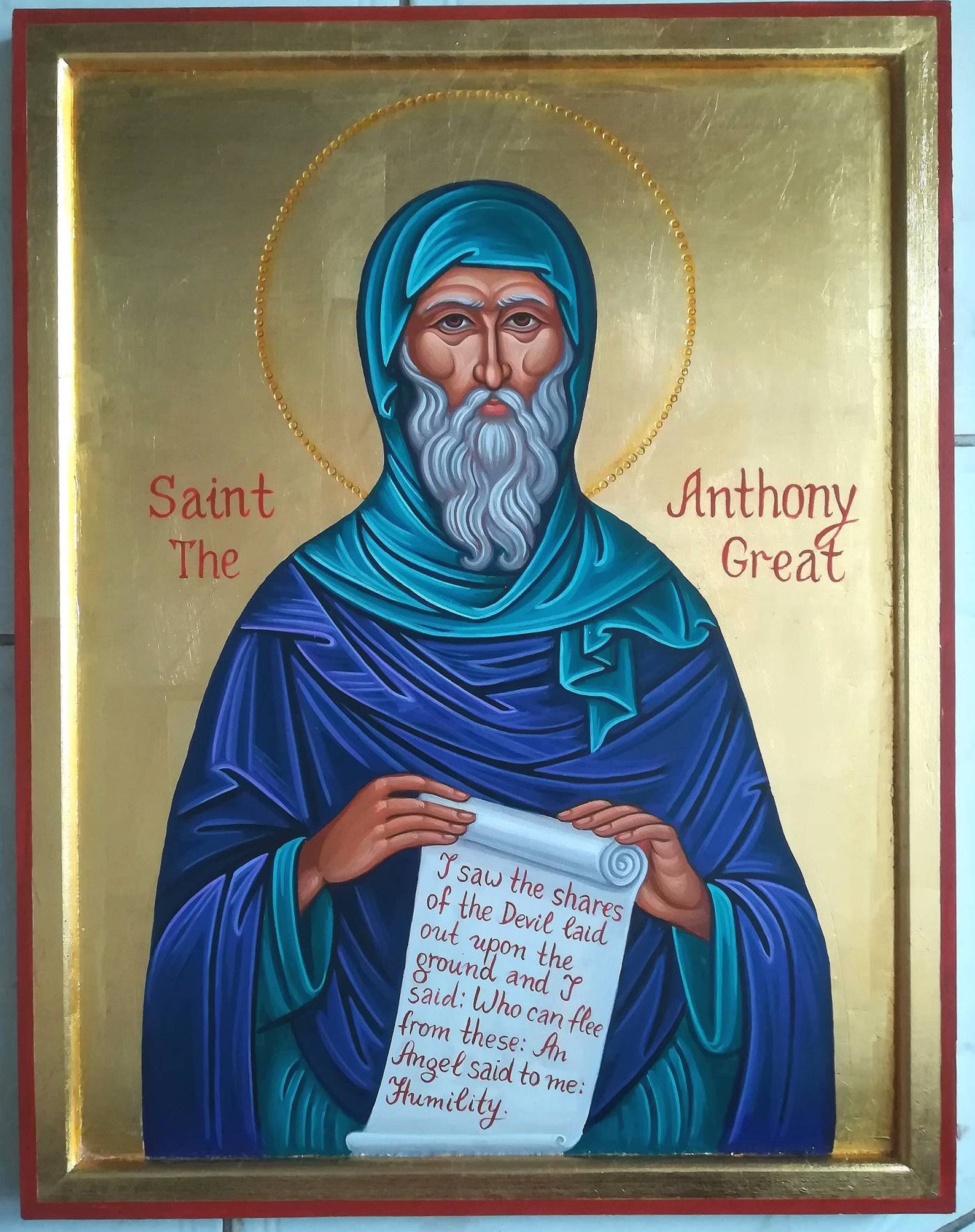 St. Anthony the Great Orthodox Icon Byzantine Icon Greek Etsy