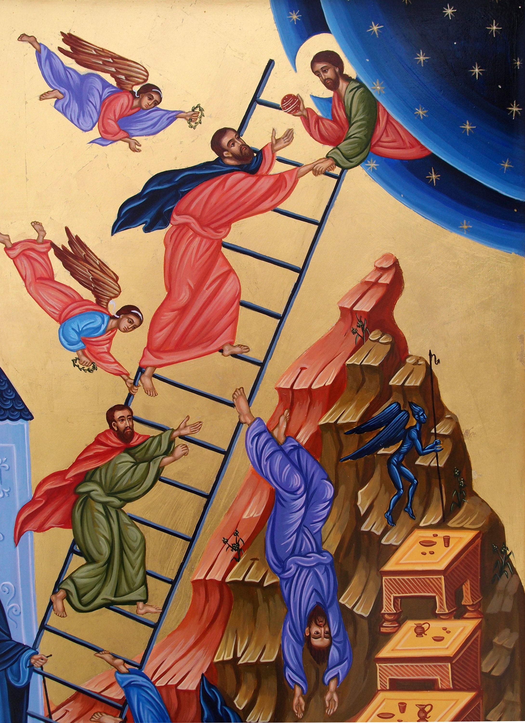 Greek orthodox icon of the Ladder of Divine Ascent