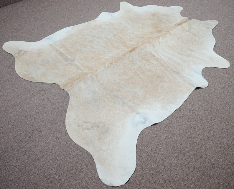 Extra Large brindle style exotic Cowhide rug 7 X 6.7ft 3876