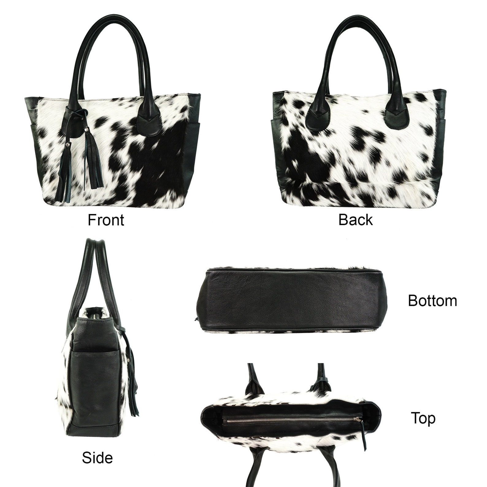 Cowhide Bag Double Sided With Hair on Cowhide 2 Sides Pockets - Etsy