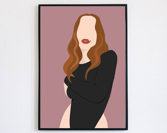 Impresión de niña ilustrada