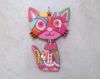 Great printed on both 6cmx5cm acrylic cat pendant