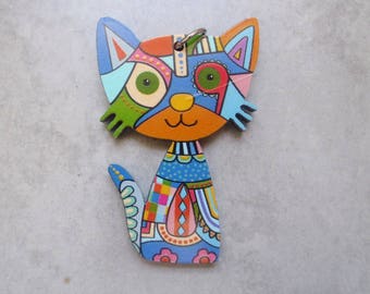 Great printed on both 6cmx5cm acrylic cat pendant