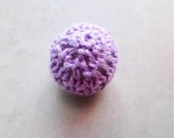 x 1 bead Crochet / knitted purple 15mm