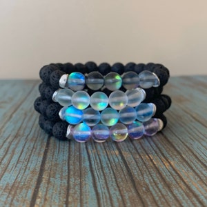 Mystic Aura & Lava Bracelet, Aromatherapy Bracelet, Essential Oil Bracelets, Lava Stone Bracelets, Diffuser Bracelets image 5