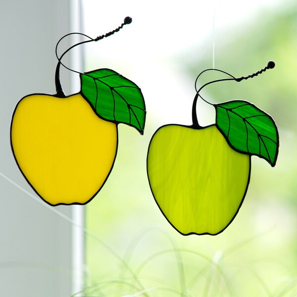 Stained Glass Apples Etsy