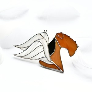 Airedale Terrier Angel Stained Glass Suncatcher, Airedale Terrier Memorial gift