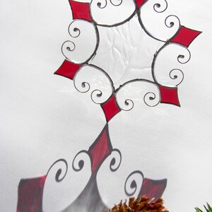 Christmas Snowflake, Christmas Ornaments, Christmas Tree Ornaments, Stained Glass Snowflake, Christmas Gift, Wedding Decor, Glass Suncatcher image 4