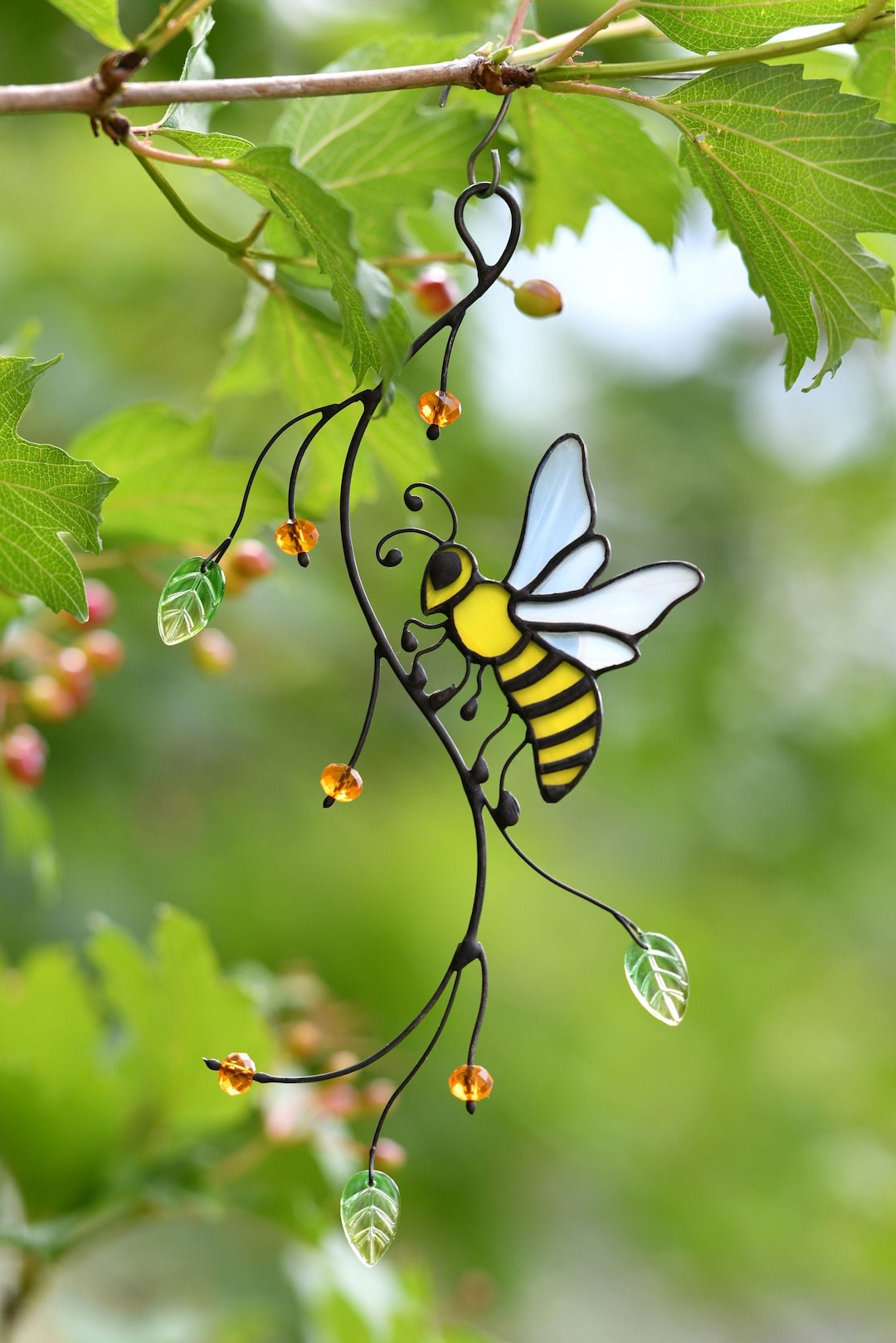 Honey Bee Stained Glass Window Hanging: Custom Bee Lover Gift - Etsy