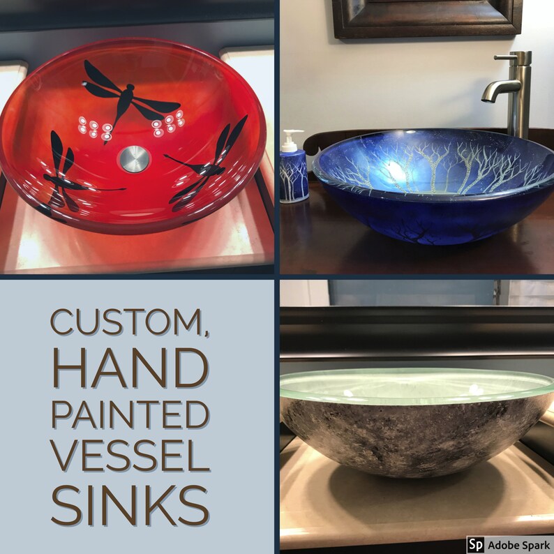 Custom Vessel Sinks Hand Painted Made To Order
