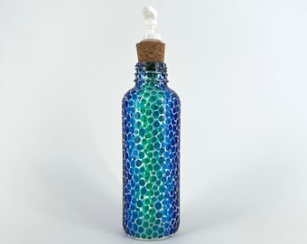 Large Hand Painted Soap Dispenser, Jewel Toned Pebbles Design