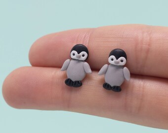 Baby Penguin Stud Earrings, Hypoallergenic Earrings, Penguin Gifts