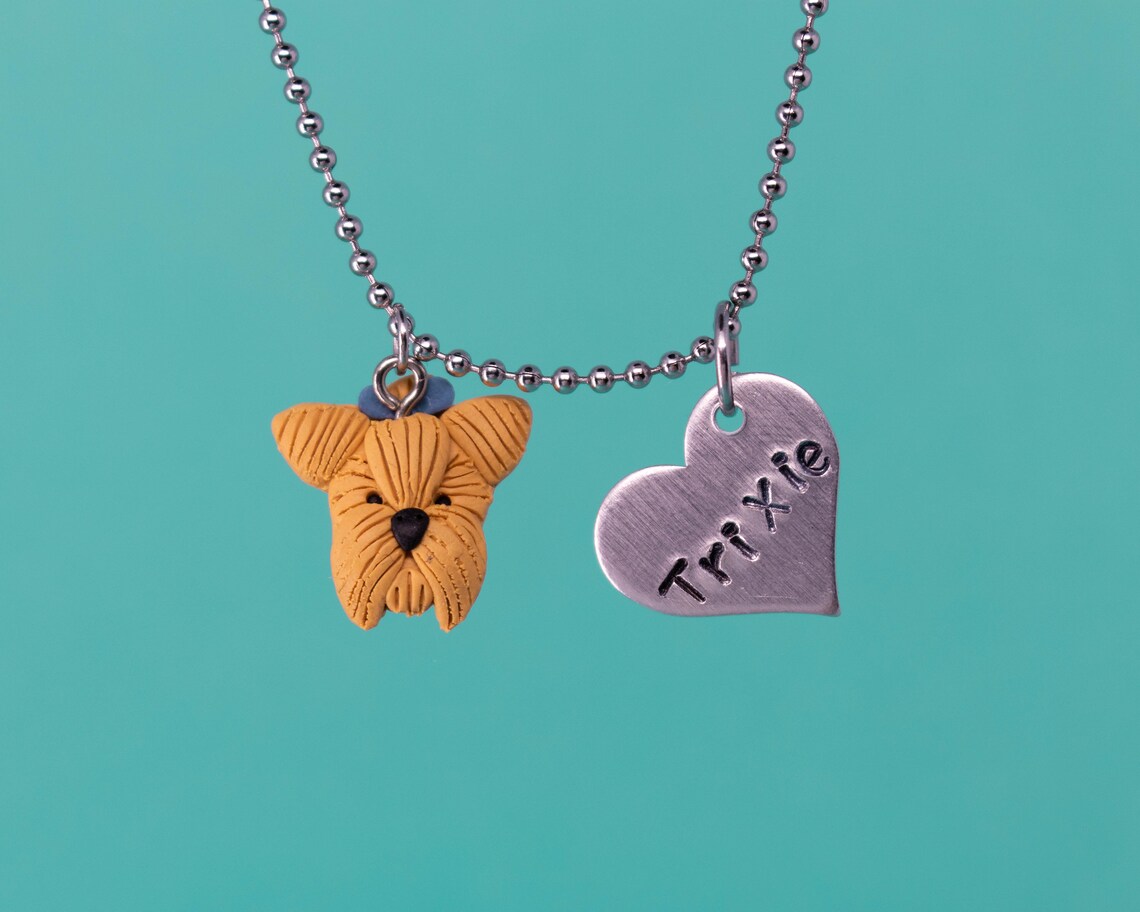 Yorkie Gifts Pet Necklace Personalized Yorkie Necklace Dog Etsy
