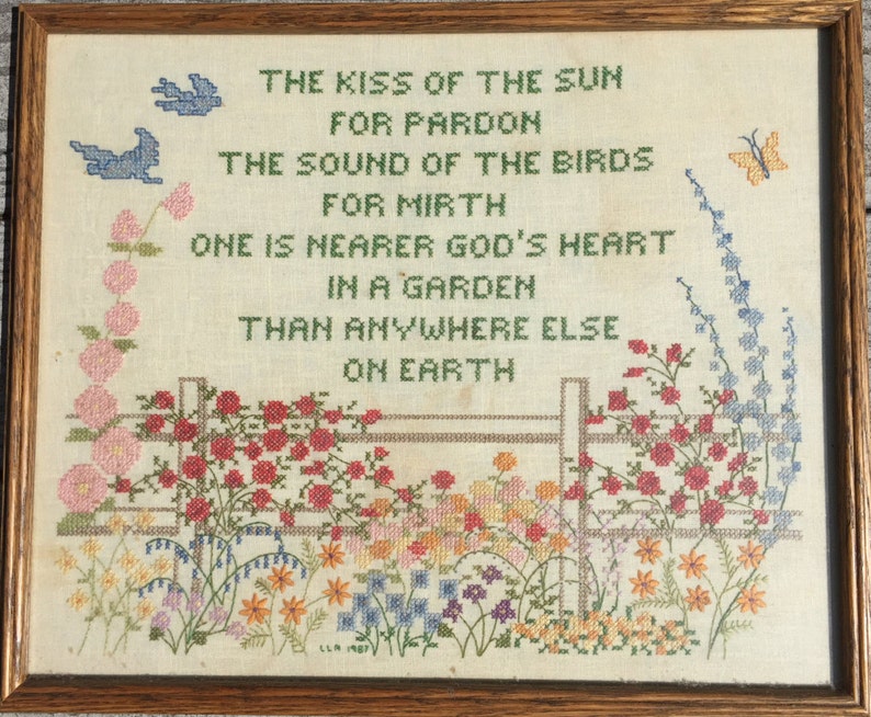 Cross Stitch Garden Verse - Etsy