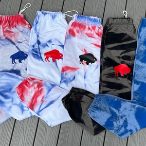 Buffalo Tie-Dye Joggers, Buffalo Sweatpants, Tie Dye Buffalo Sweatpants, Buffalo tie dye sweatpants, Buffalo sweatpants